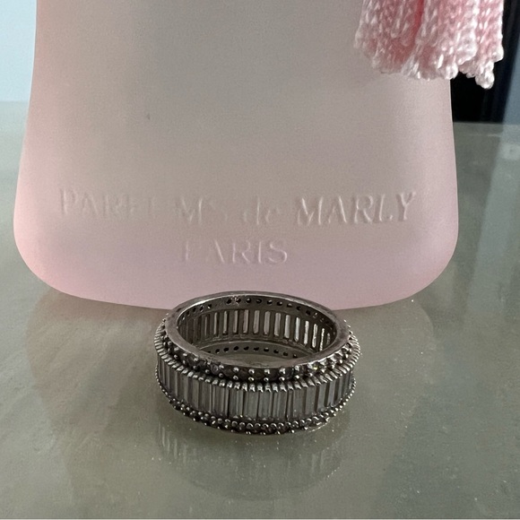 Sterling silver and baguette ring - Picture 1 of 4